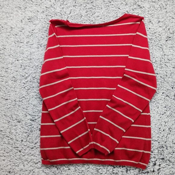 Banana Republic Womans XL Lightweight Long Sleeve Striped Sweater w/ Elbow Patch - Picture 10 of 12